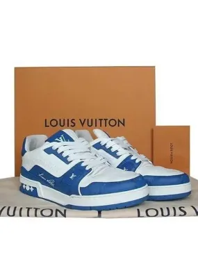 1ABOH2 LV White Blue Trainer Sneakers 260