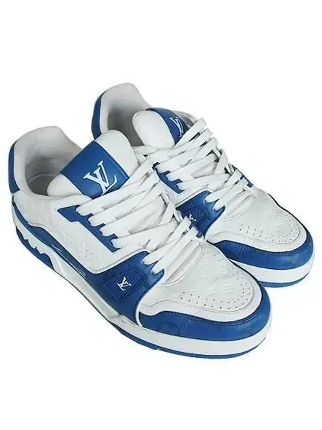 1ABOH2 LV White Blue Trainer Sneakers 260