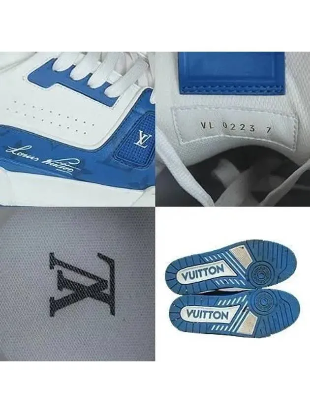 1ABOH2 LV White Blue Trainer Sneakers 260