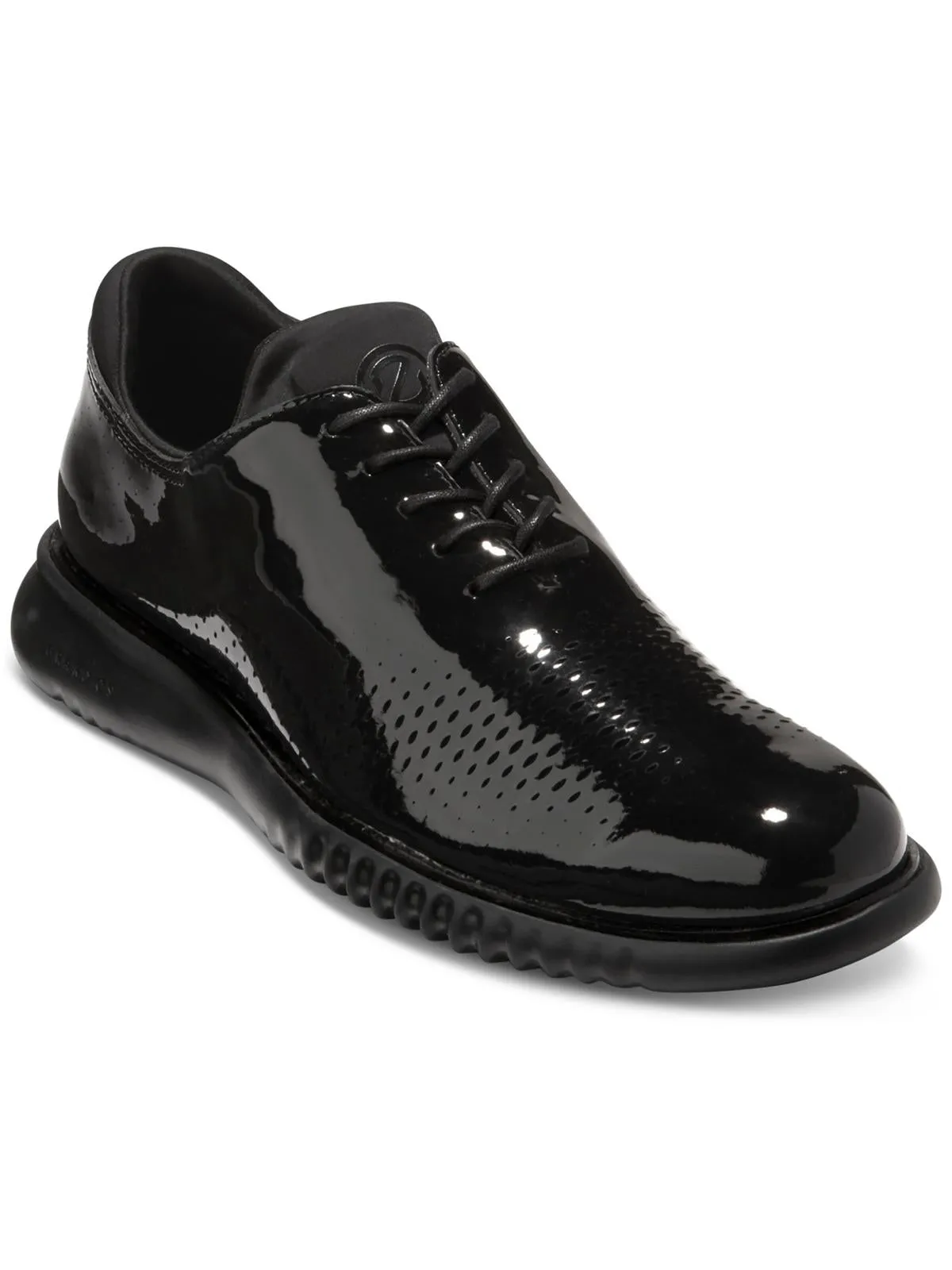 2 Zerogrand Laser Wing Mens Patent RoundToe Oxfords