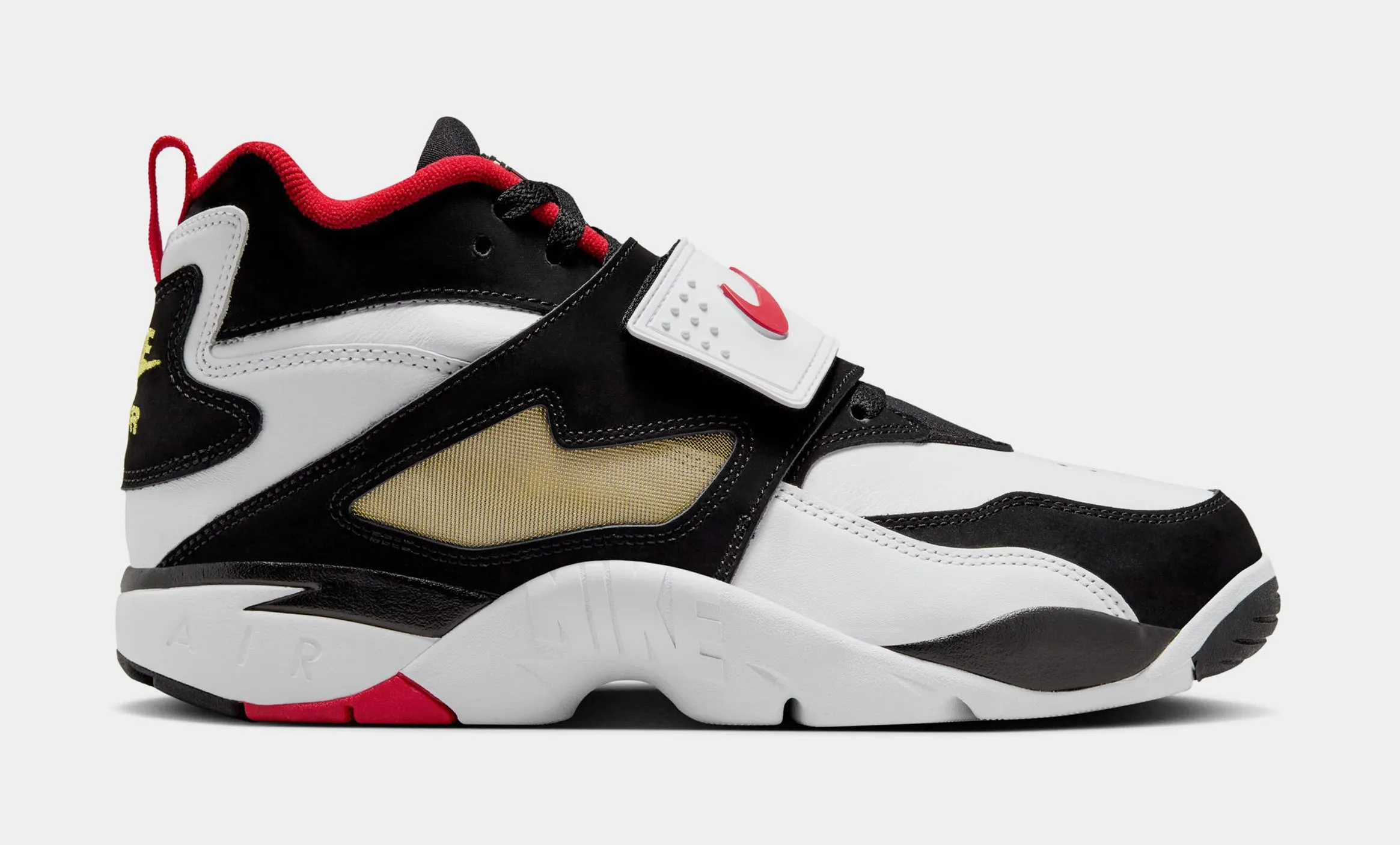 Air Diamond Turf Mens Basketball Shoes (White/Fire Red/Black/Gold)