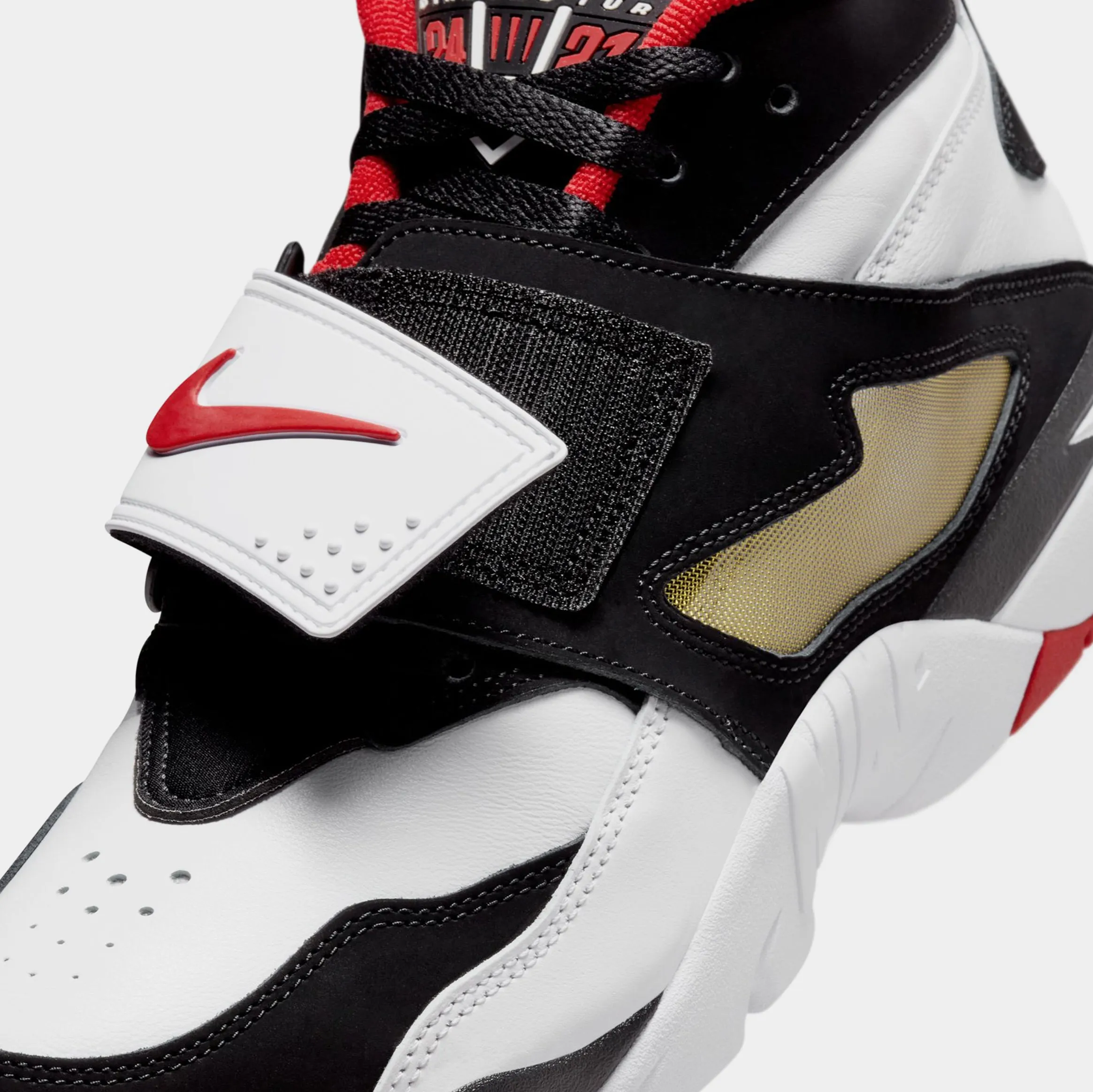 Air Diamond Turf Mens Basketball Shoes (White/Fire Red/Black/Gold)