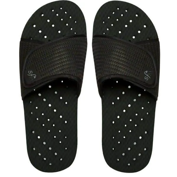 All Black Showaflop Slides