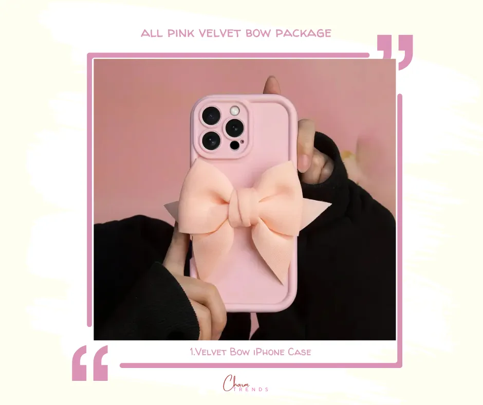 All Pink Heart Bow Collection (7pcs)