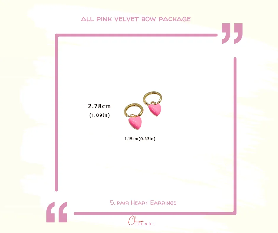 All Pink Heart Bow Collection (7pcs)