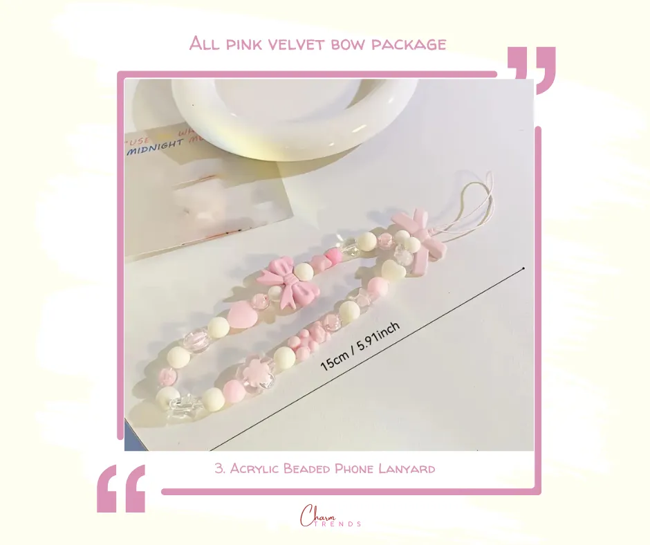All Pink Heart Bow Collection (7pcs)