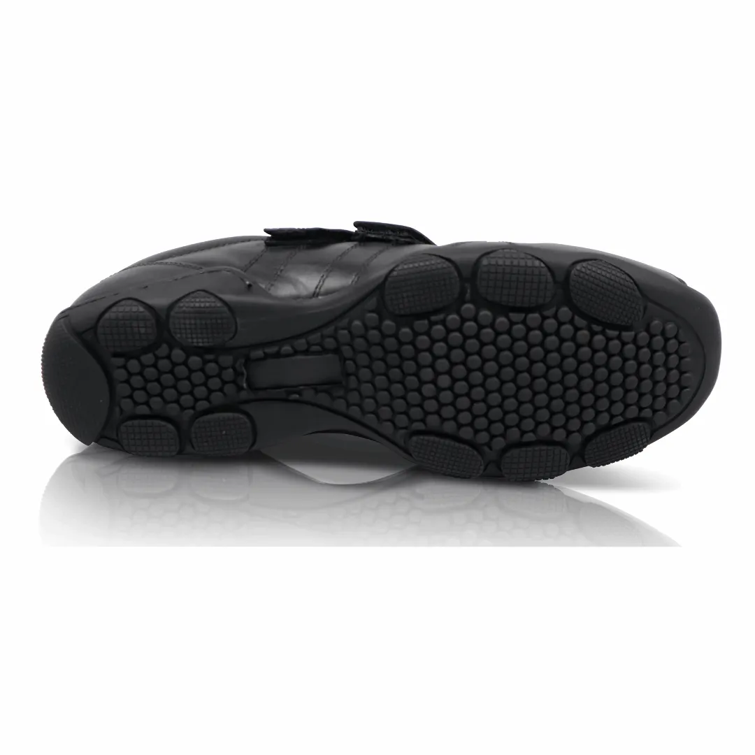 Ambrose Leather Velcro Trainer - Black