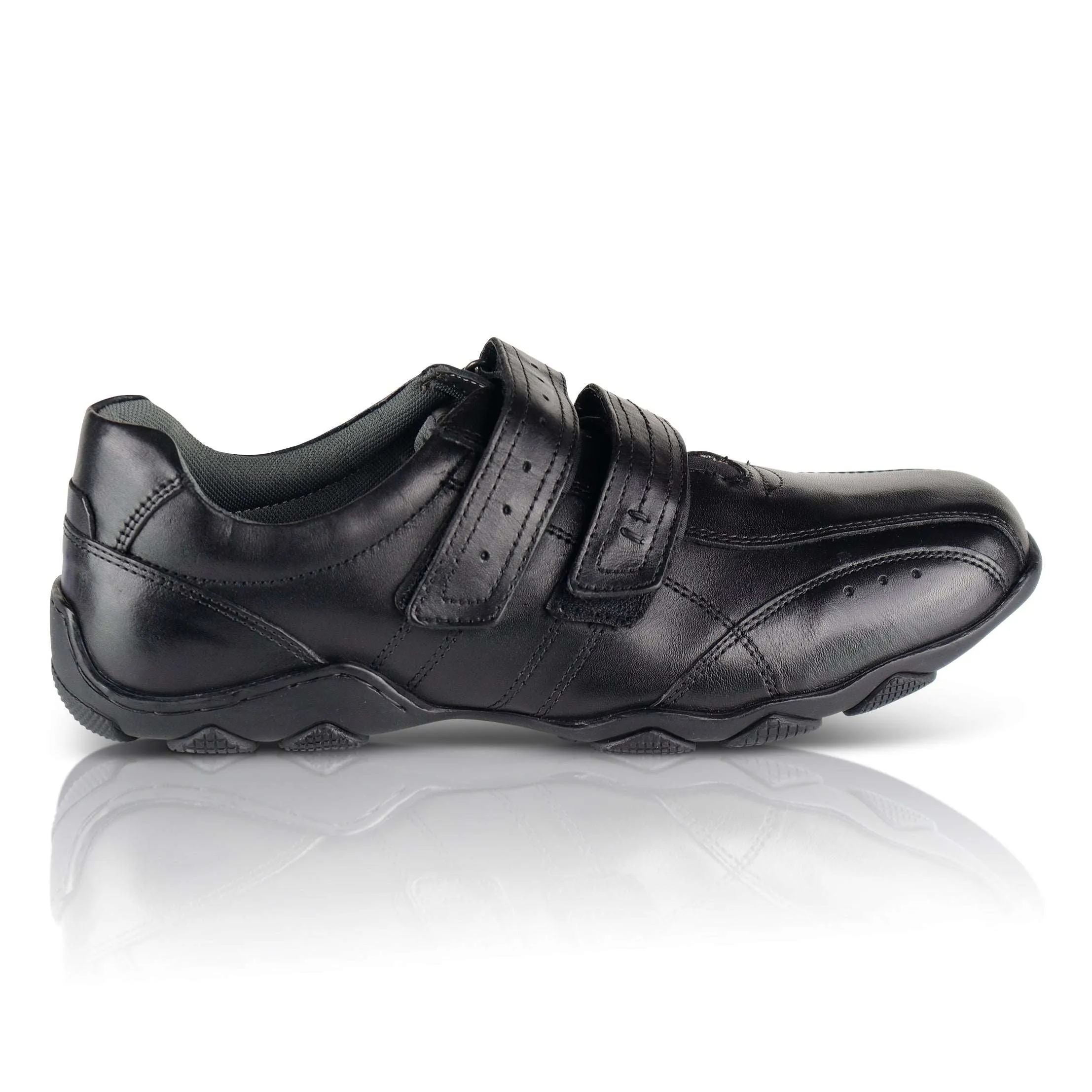 Ambrose Leather Velcro Trainer - Black