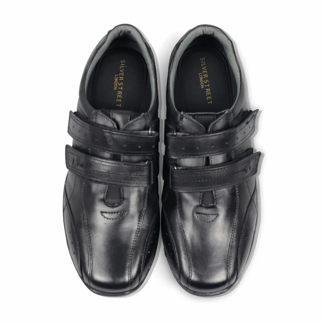 Ambrose Leather Velcro Trainer - Black