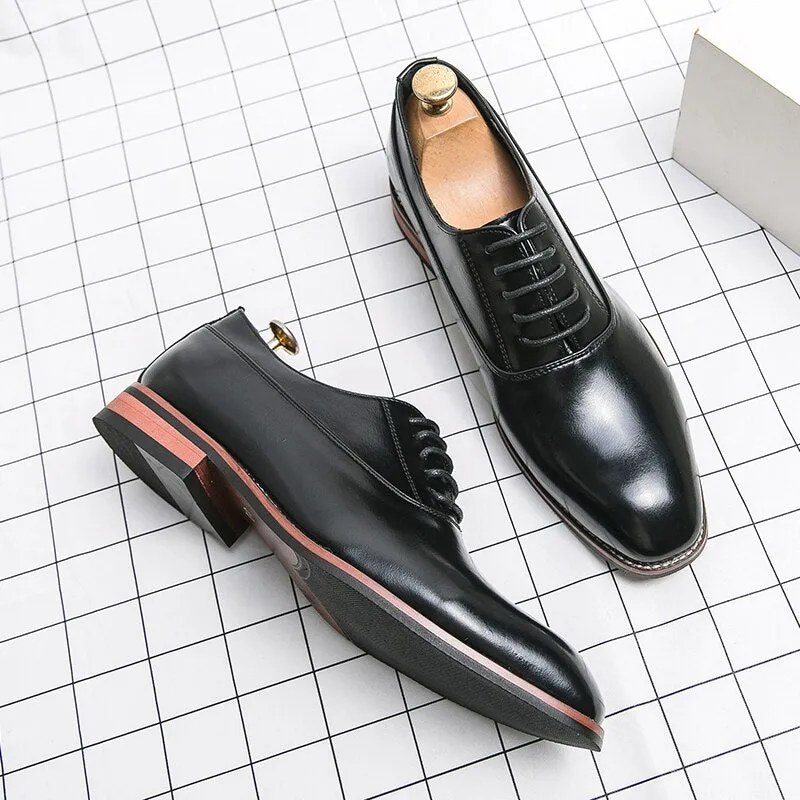 Angelo Ricci™ Classic Business Formal Pointed Leather Oxford Shoes
