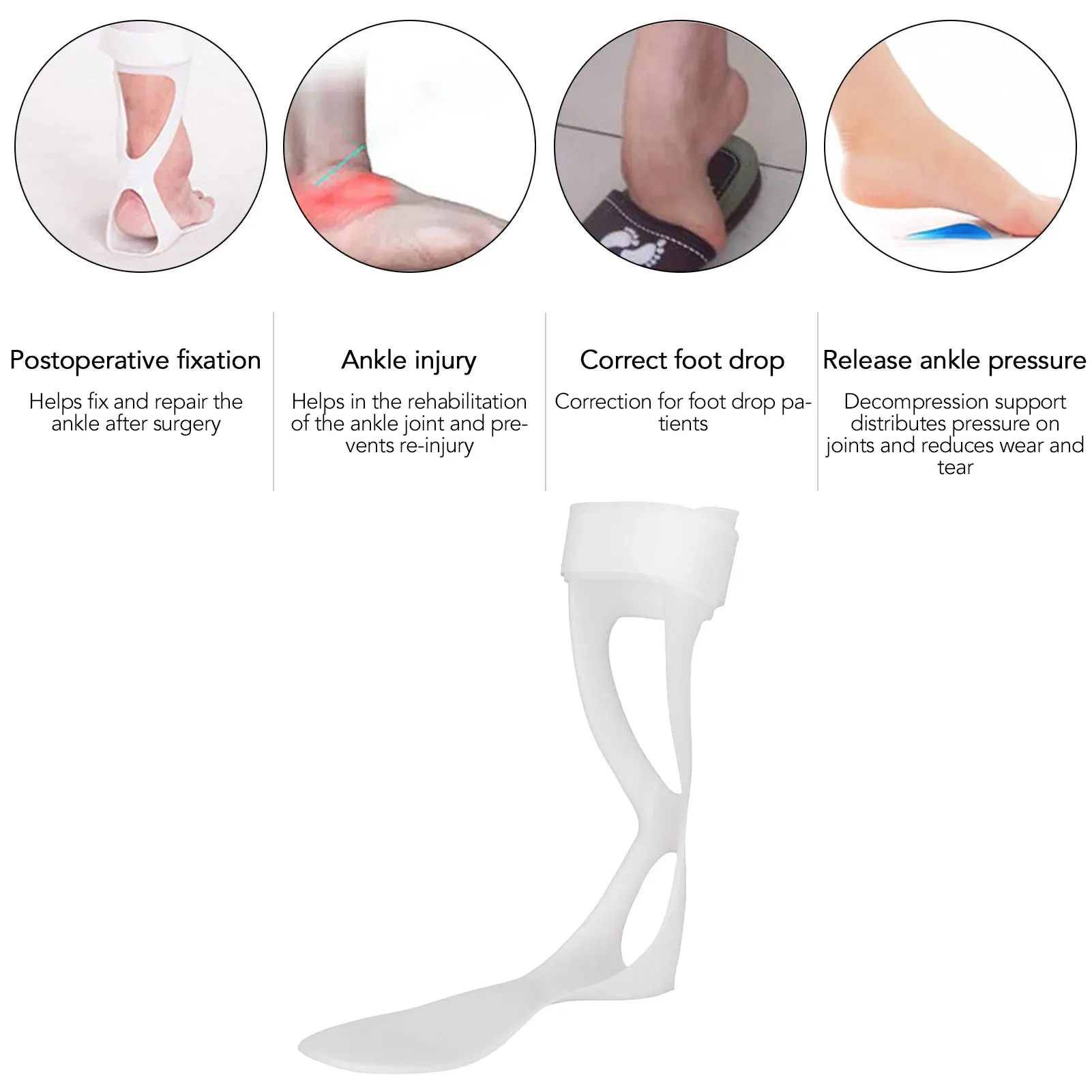 Drop Foot Corrector Brace Ankle Foot Orthosis Straightener AFO Supports Splint Slim Cuttable Foot Support for Therapy Injury New