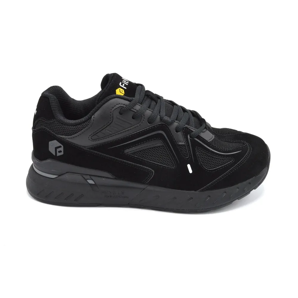 FitVille Rebound - Mens Extra Wide Fit Trainer - 6E Fitting - Jet Black