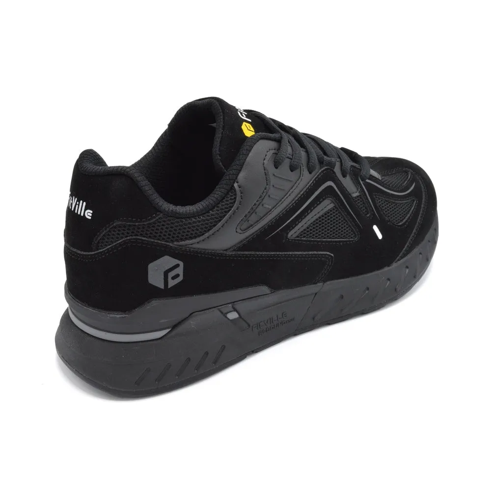 FitVille Rebound - Mens Extra Wide Fit Trainer - 6E Fitting - Jet Black