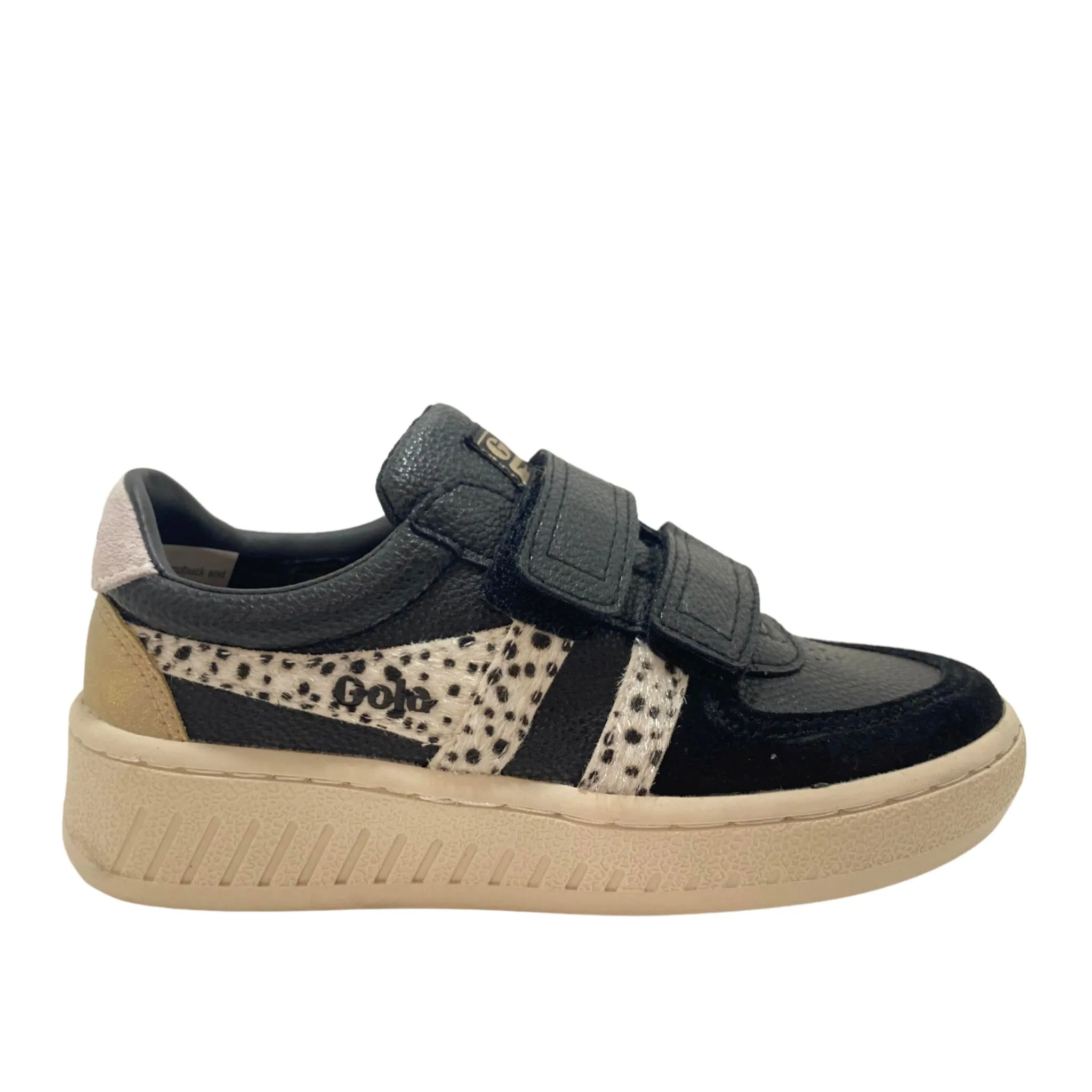 Gola Kids Trainers | Grandslam | Black & Cheetah print