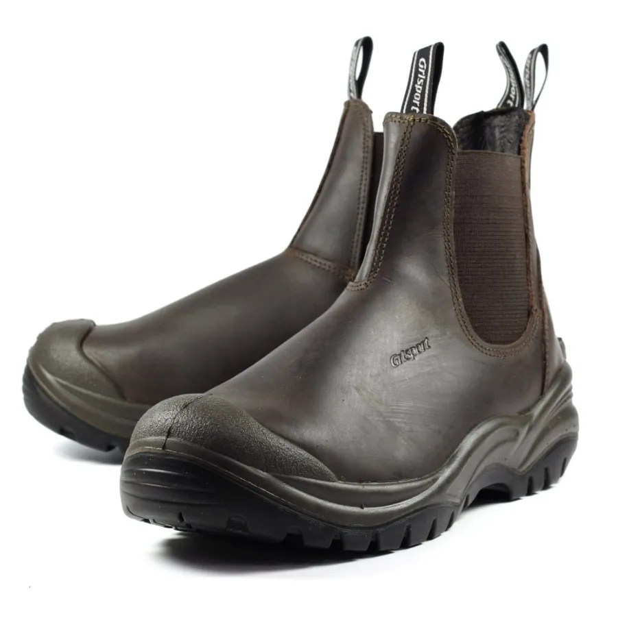 Grisport Men's Chukka Safety Slip On Waterproof Work Boots (Brown)