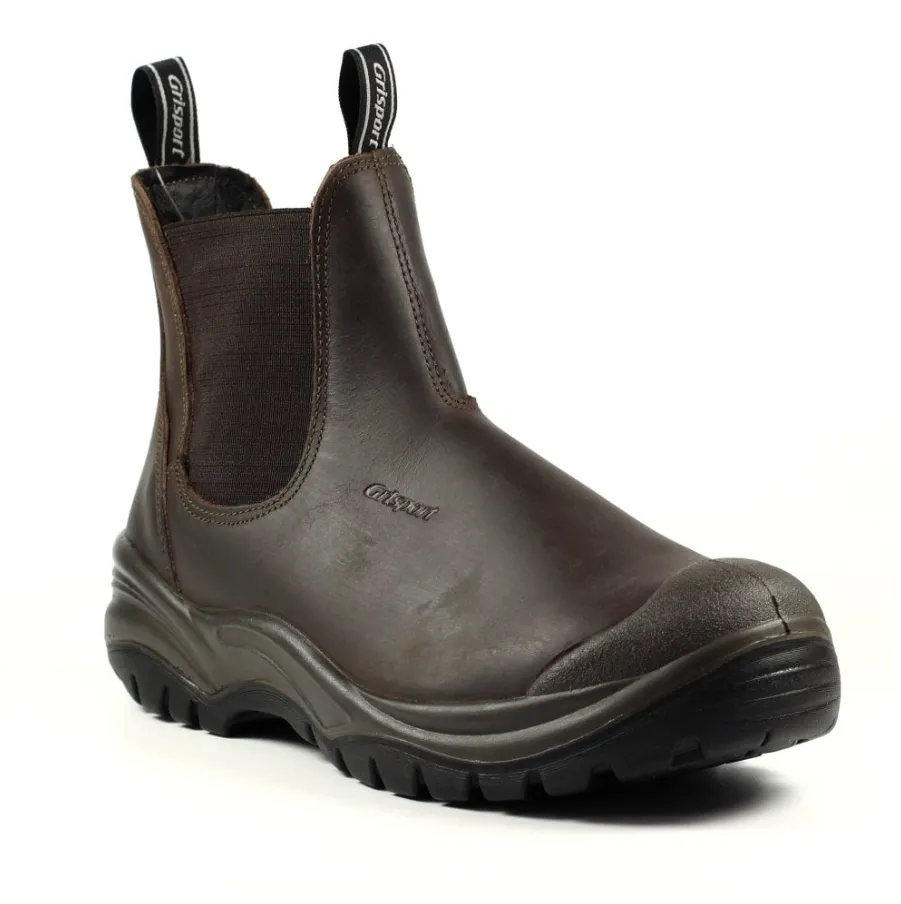 Grisport Men's Chukka Safety Slip On Waterproof Work Boots (Brown)