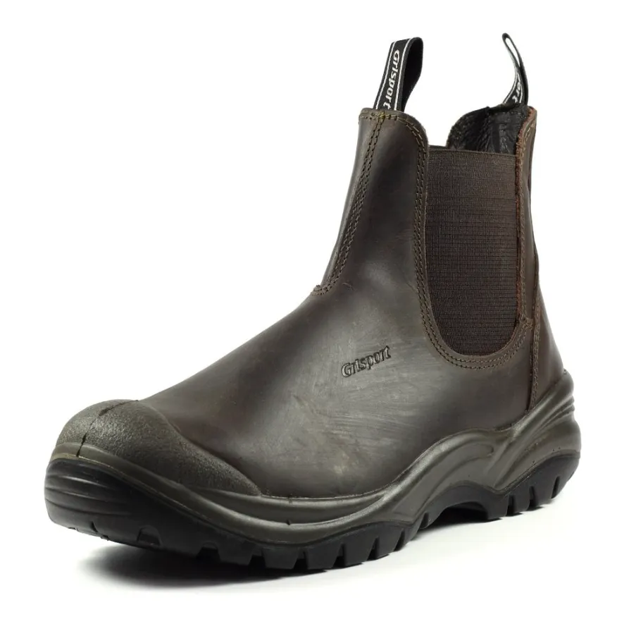 Grisport Men's Chukka Safety Slip On Waterproof Work Boots (Brown)