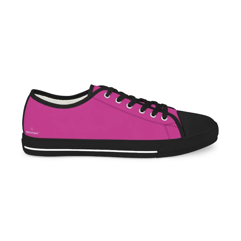 Hot Pink Color Men's Shoes, Solid Color Modern Minimalist Best Casual Men's Low Top Sneakers  (US Size: 5-14)
