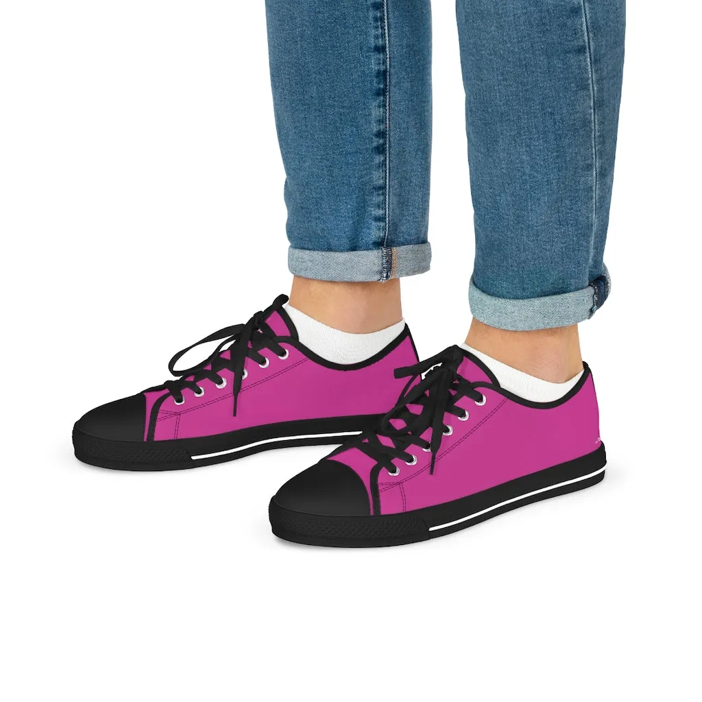 Hot Pink Color Men's Shoes, Solid Color Modern Minimalist Best Casual Men's Low Top Sneakers  (US Size: 5-14)