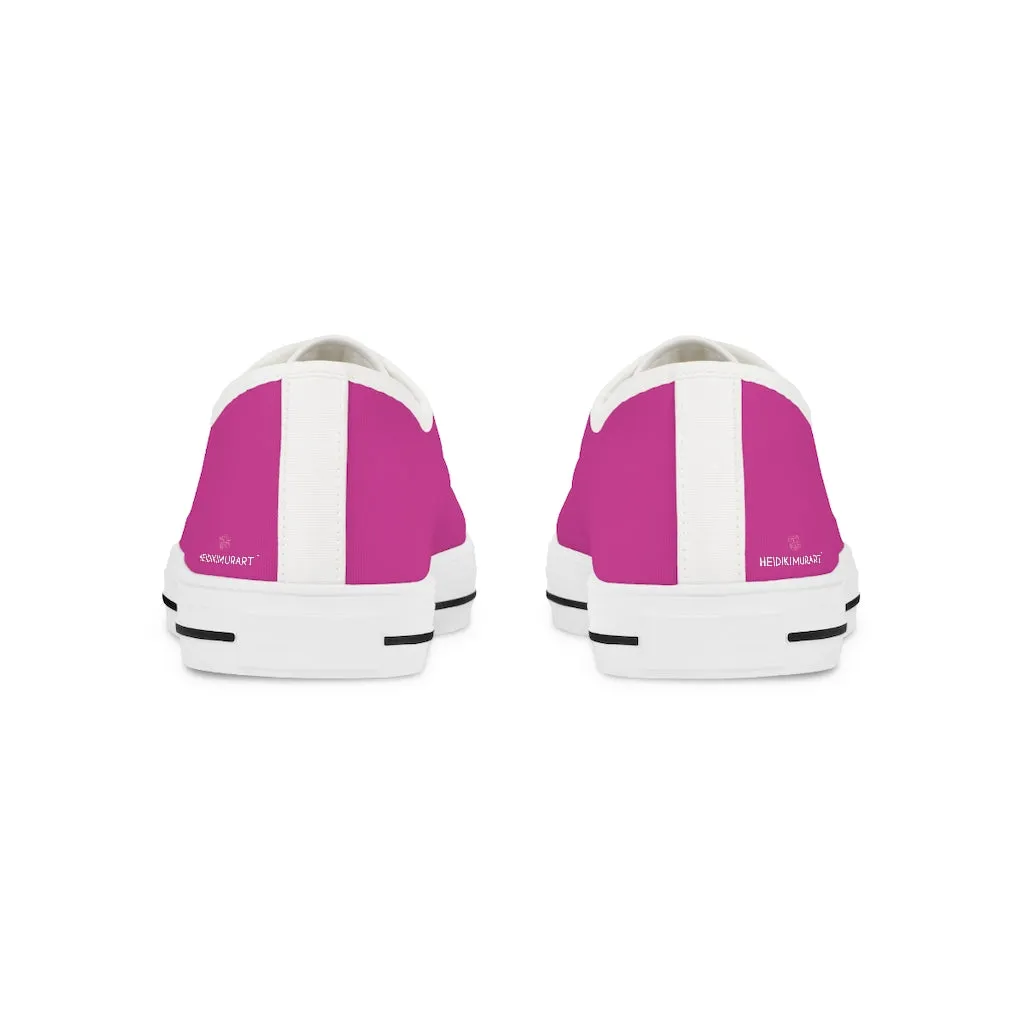 Hot Pink Color Men's Shoes, Solid Color Modern Minimalist Best Casual Men's Low Top Sneakers  (US Size: 5-14)