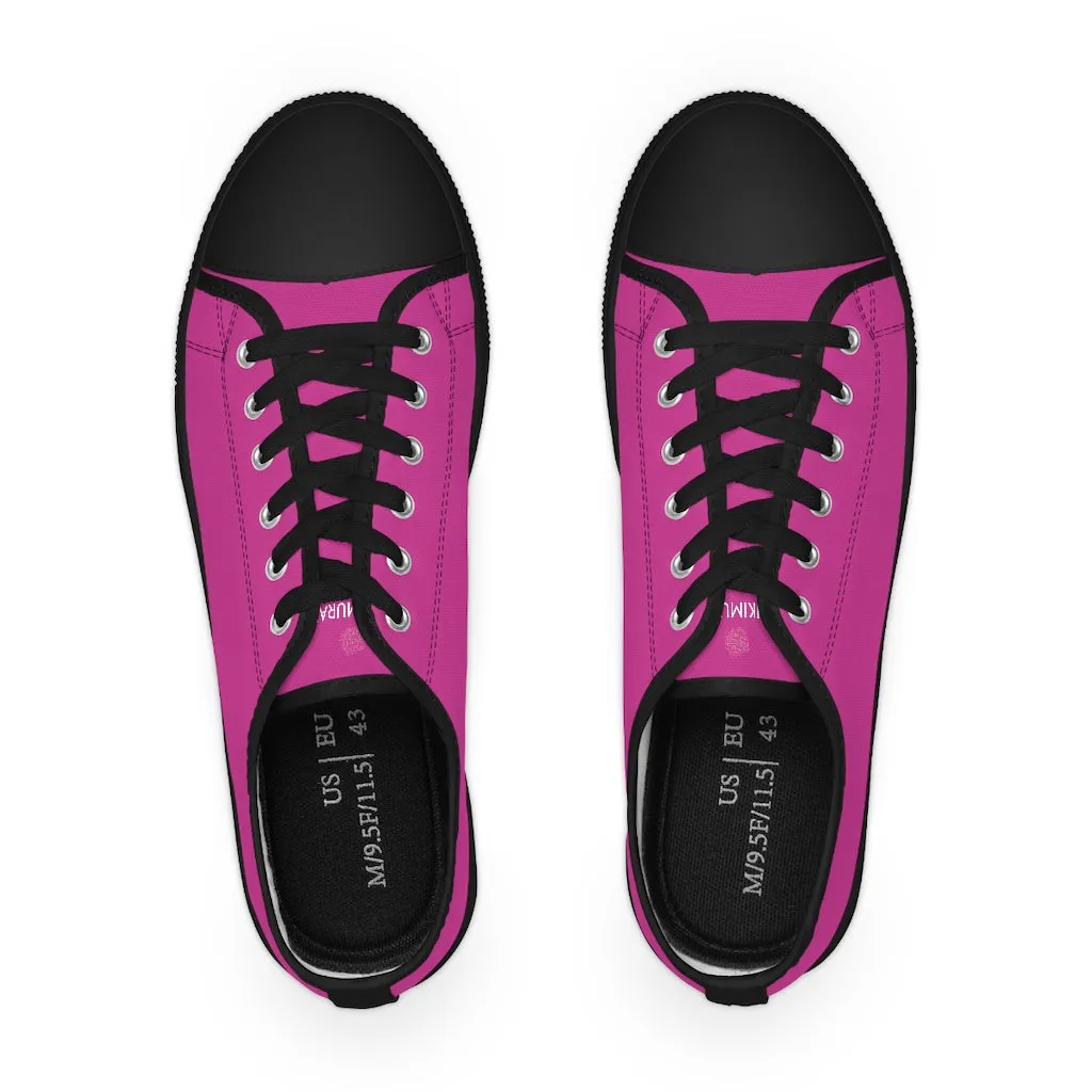 Hot Pink Color Men's Shoes, Solid Color Modern Minimalist Best Casual Men's Low Top Sneakers  (US Size: 5-14)