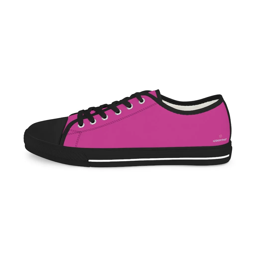 Hot Pink Color Men's Shoes, Solid Color Modern Minimalist Best Casual Men's Low Top Sneakers  (US Size: 5-14)