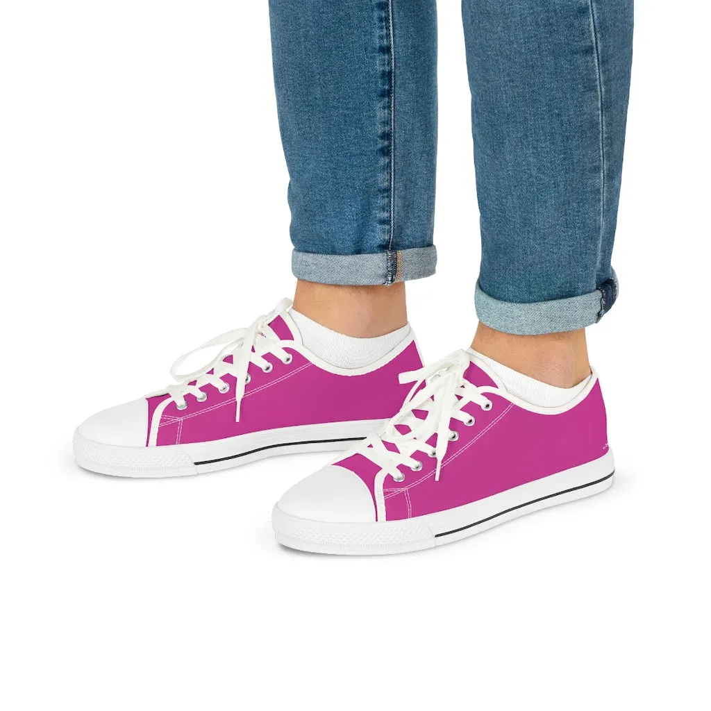 Hot Pink Color Men's Shoes, Solid Color Modern Minimalist Best Casual Men's Low Top Sneakers  (US Size: 5-14)