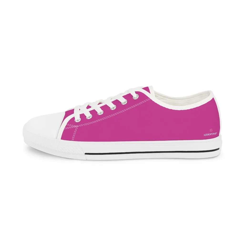 Hot Pink Color Men's Shoes, Solid Color Modern Minimalist Best Casual Men's Low Top Sneakers  (US Size: 5-14)