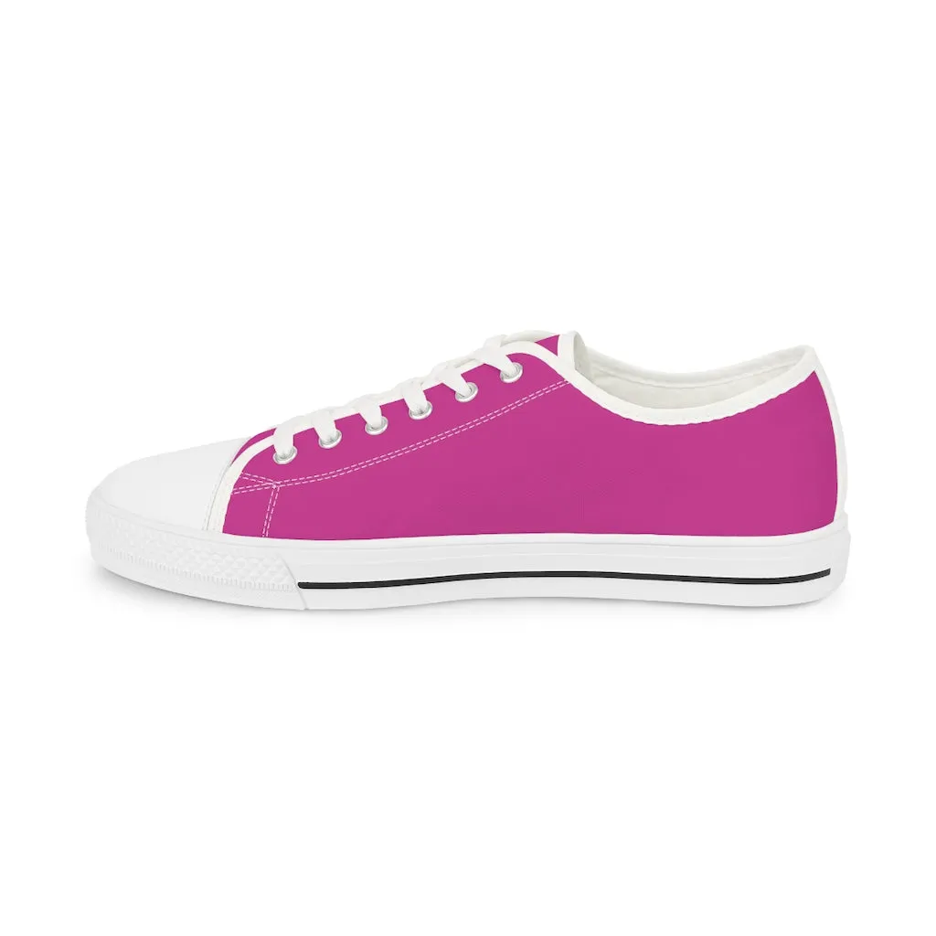 Hot Pink Color Men's Shoes, Solid Color Modern Minimalist Best Casual Men's Low Top Sneakers  (US Size: 5-14)