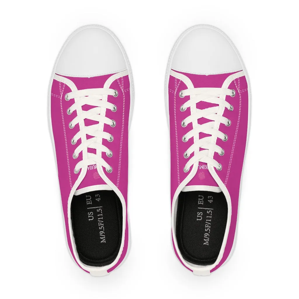 Hot Pink Color Men's Shoes, Solid Color Modern Minimalist Best Casual Men's Low Top Sneakers  (US Size: 5-14)