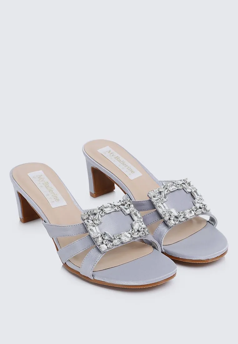 Kendra Comfy Heels In Silver