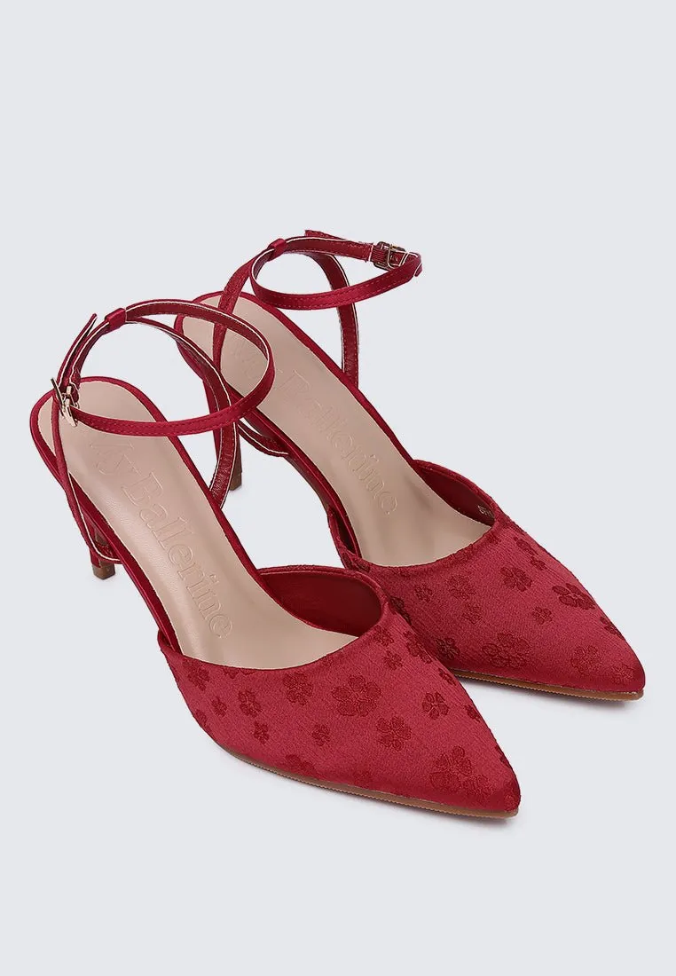 Lilian Comfy Heels In Maroon