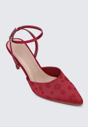 Lilian Comfy Heels In Maroon