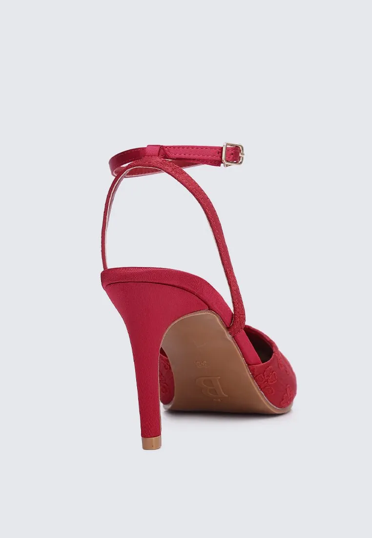 Lilian Comfy Heels In Maroon