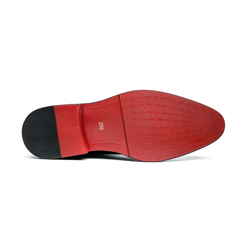 Men Red Sole Fashion Business Party Lace-up Brogue Oxfords Shoes
