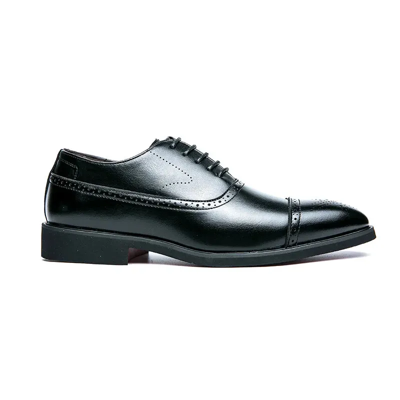 Men Red Sole Fashion Business Party Lace-up Brogue Oxfords Shoes