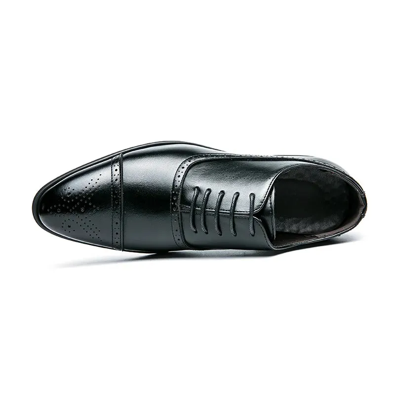 Men Red Sole Fashion Business Party Lace-up Brogue Oxfords Shoes