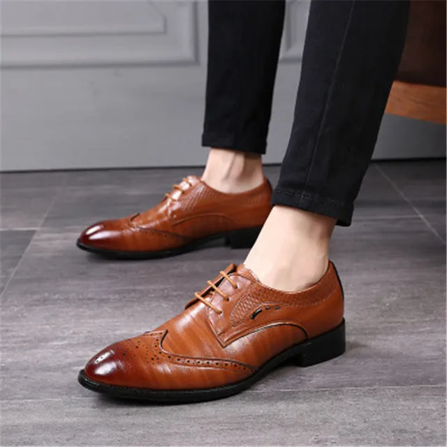 Men's Brogues Wedding Shoes Formal Gents Suit