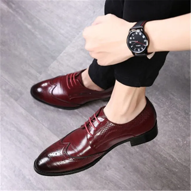 Men's Brogues Wedding Shoes Formal Gents Suit