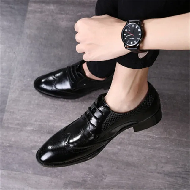 Men's Brogues Wedding Shoes Formal Gents Suit
