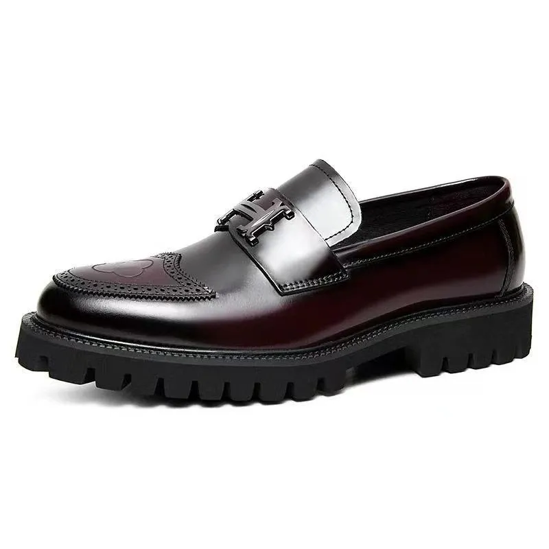 Men's Business British Wedding Black Floral Oxfords Loafers