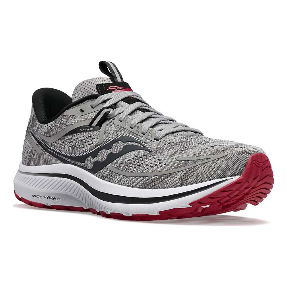 Men's Omni 21 Running Shoe - Alloy/Garnet- Wide (2E)