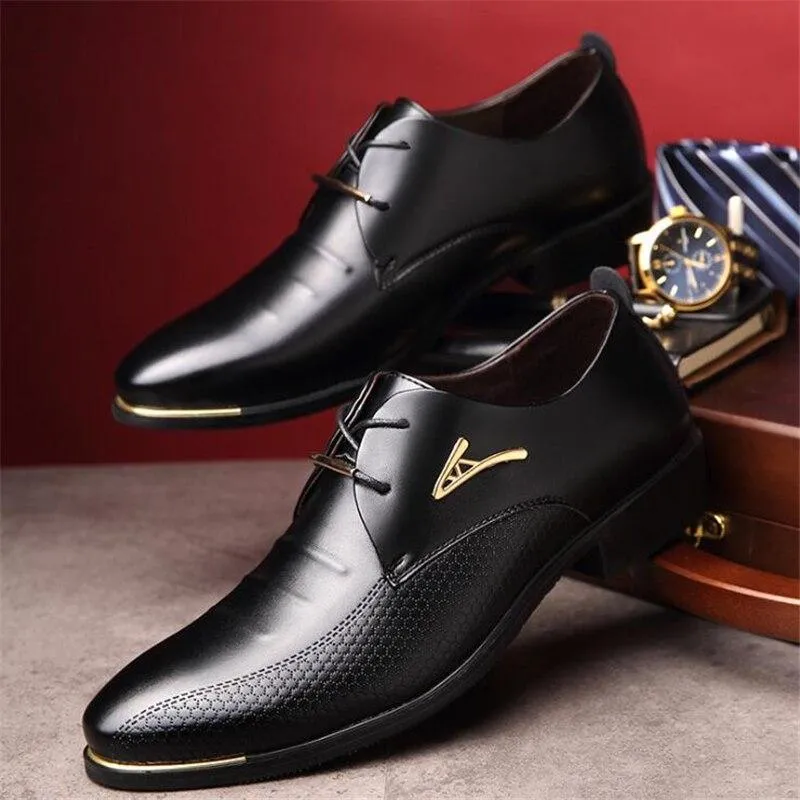 Men's Shoes-Men's Business Leather Oxfords