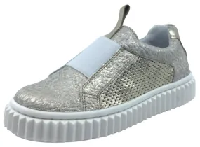 Naturino Girl's & Boy's Gold Metallic Leather Slip On Low Top Casual Sneaker Shoe