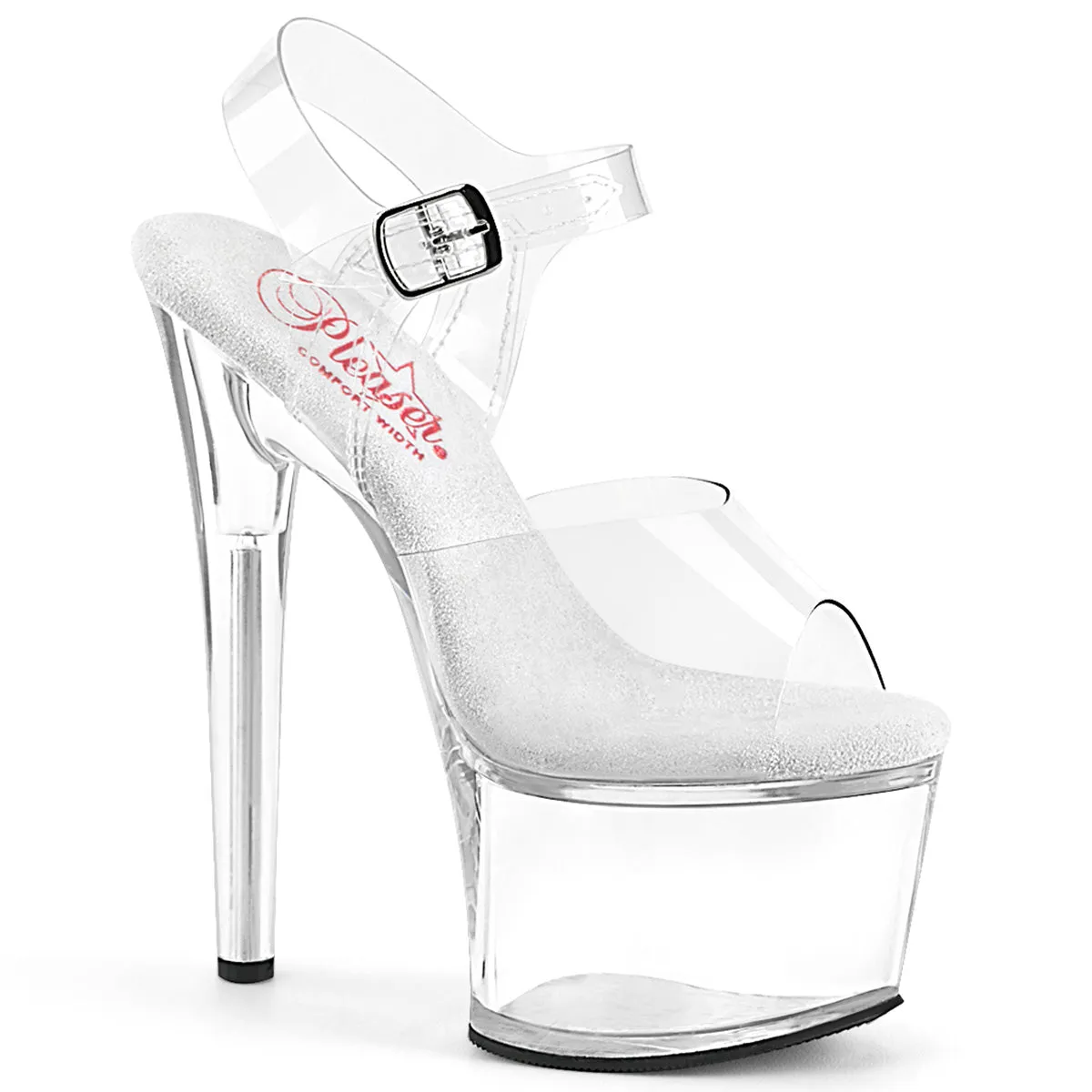 PASSION-708 Clear Platform Comfortable Stripper Shoes
