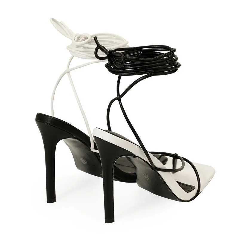 Roman Strappy High Heels Colorful Toe Loop Stylish and Trendy Sandals