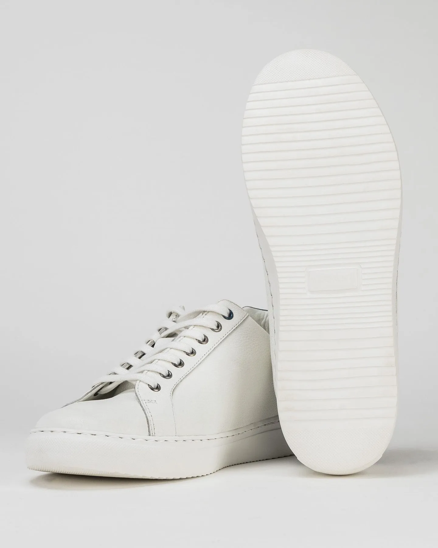 Sloane Mens Bolt Leather Trainers White