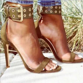 Strappy Ankle  Pointed Toe Buckle Sandals