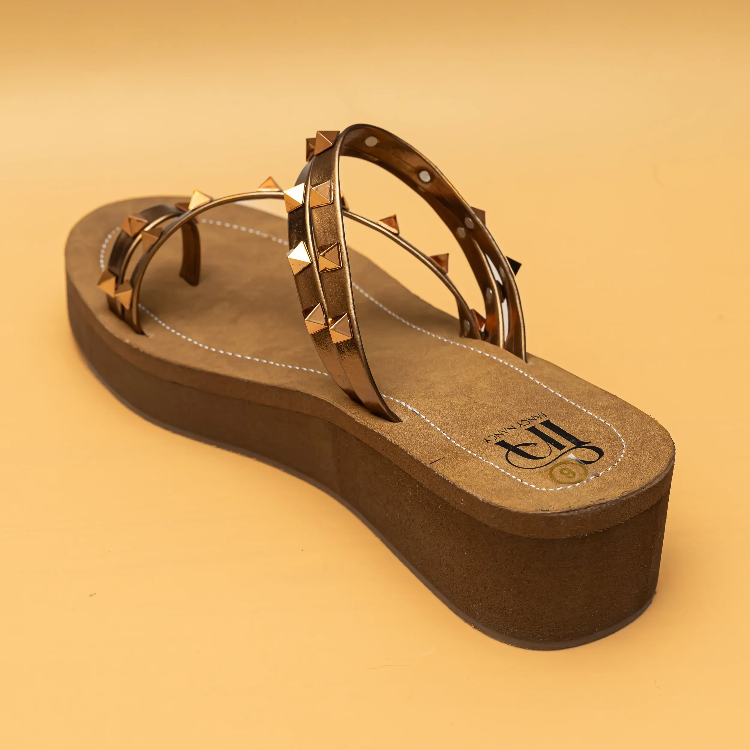 Strappy Studded Platforms - Copper