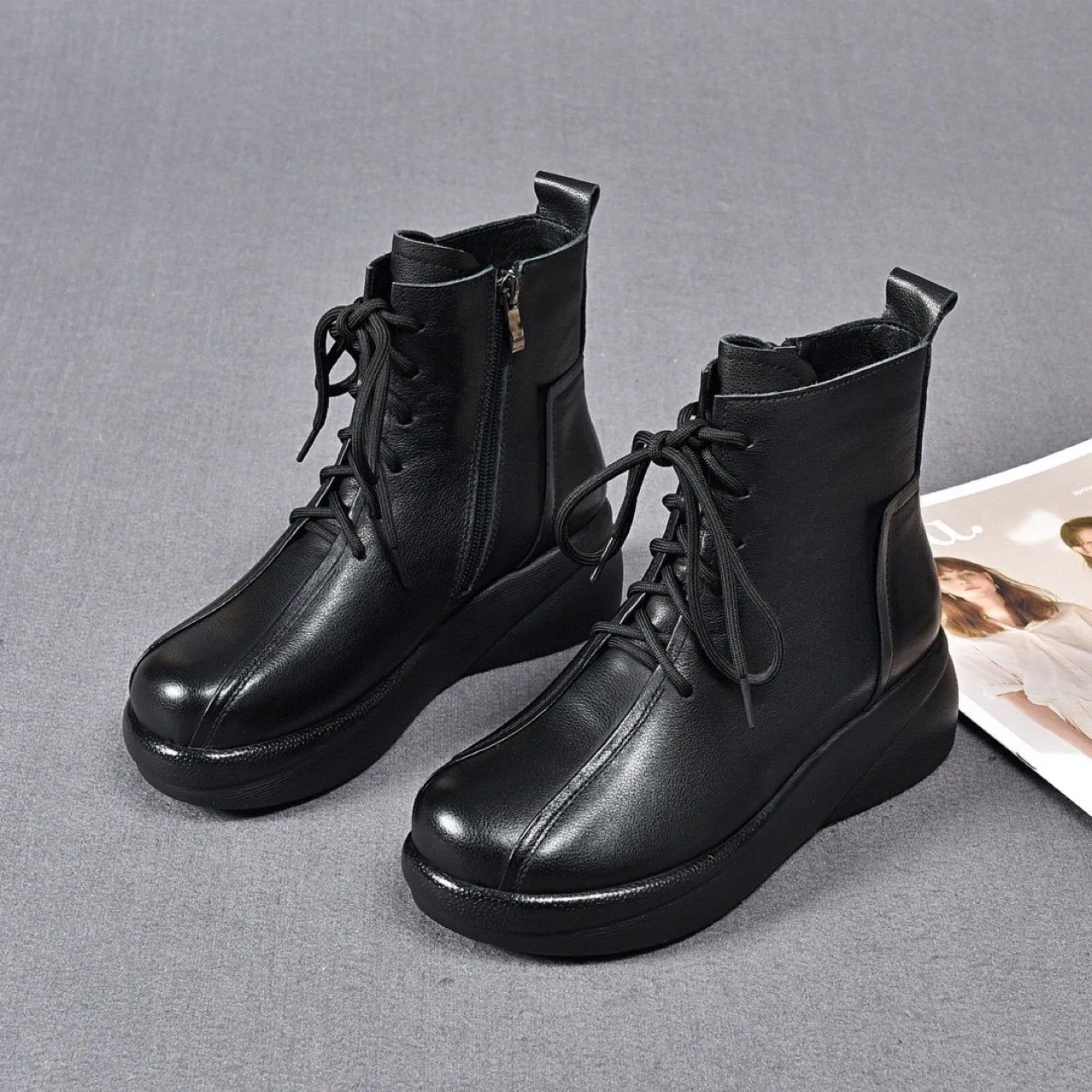 Waterproof and Durable Handmade Leather Ankle Boots
